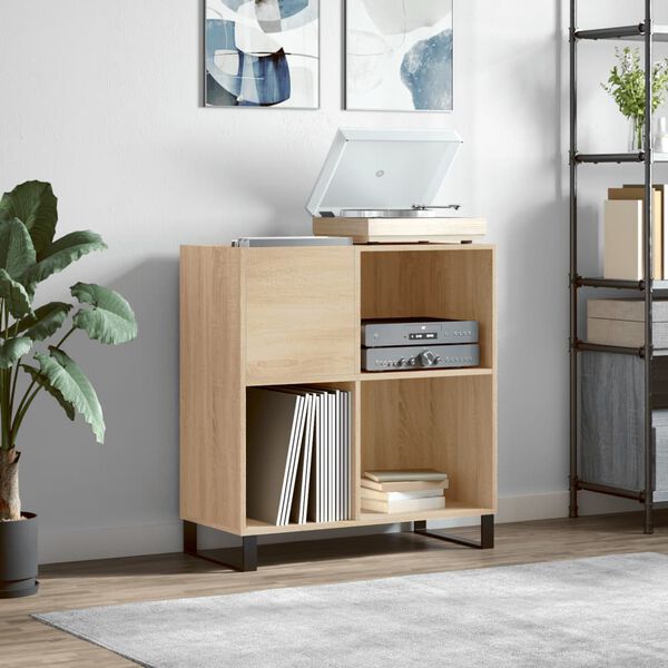 vidaXL Record Cabinet Sonoma Oak 84.5x38x89 cm Engineered Wood