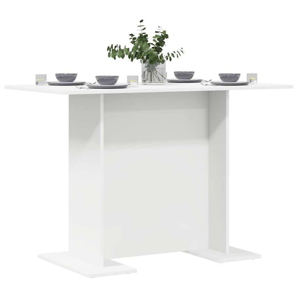 vidaXL Dining Table White 110x60x75 cm Engineered Wood