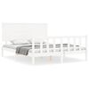 vidaXL Bed Frame without Mattress White King Size Solid Wood Pine