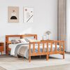 vidaXL Bed Frame with Headboard without Mattress Wax Brown 150x200 cm King Size