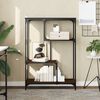 vidaXL Bookshelf Brown Oak 81x36x115 cm Engineered Wood and Steel
