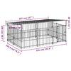 vidaXL Outdoor Dog Kennel with Roof Steel 5.63 m&sup2;