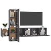 vidaXL 5 Piece TV Cabinet Set High Gloss Grey Engineered Wood