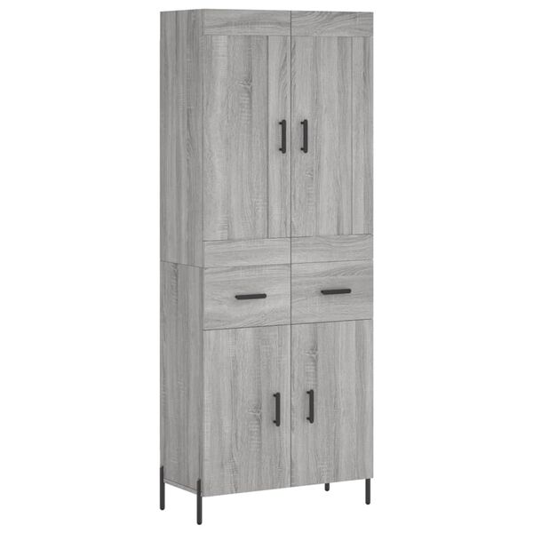 vidaXL Highboard Grey Sonoma 69.5x34x180 cm Engineered Wood