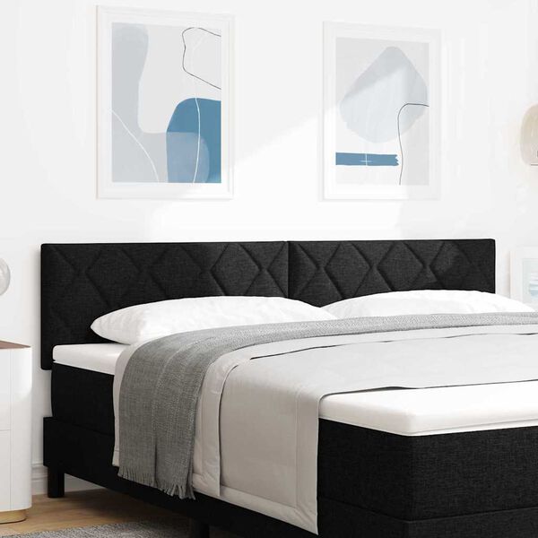 vidaXL Headboard with Headboard Black 180 cm Faux Leather