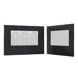 vidaXL Party Tent Sidewall 2 pcs with Window PE Anthracite