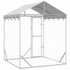vidaXL Outdoor Dog Kennel with Roof Silver 2x2x2.5 m Galvanised Steel