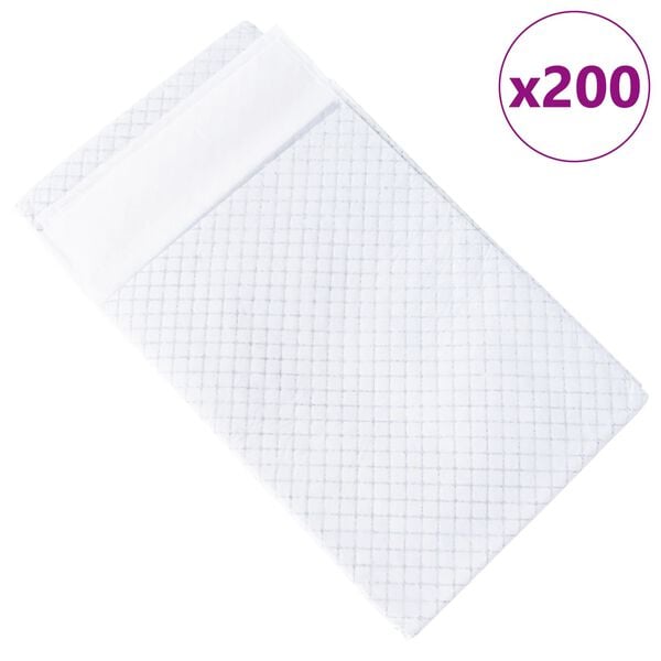 vidaXL Pet Training Pad Plain 200 pcs 120 x 80 cm