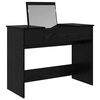vidaXL Cosmetic Table with Drawer Black Oak 100 x 45 x76 cm