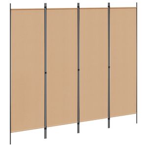 vidaXL 4-Panel Room Divider Beige 200 x 180 cm Fabric