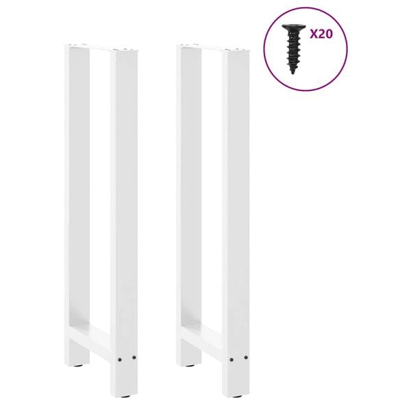 vidaXL Bar Table Legs White 2 pcs 40x(110-111) cm Steel