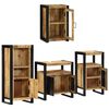 vidaXL Bathroom Furniture Set with Door 4 pcs Brown Soild Mango Wood