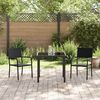 vidaXL Garden Dining Set with Cushion 3 pcs Black Poly Rattan