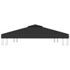 vidaXL 2-Tier Gazebo Top Cover 310 g/m&sup2; 3x3 m Black