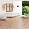 vidaXL 8 Piece Garden Lounge Set White Solid Pinewood