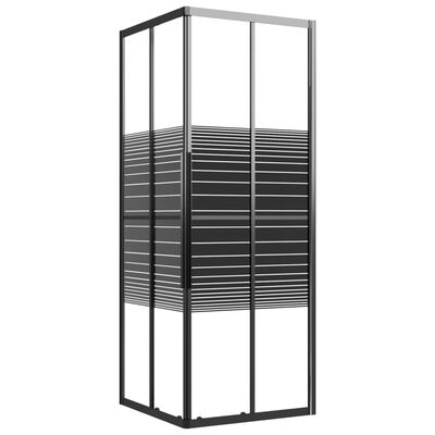 vidaXL Stripe Shower Cabin ESG 70x70x180 cm Black