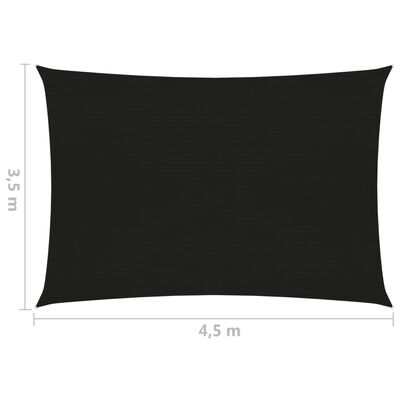 vidaXL Sunshade Sail 160 g/m² Black 3.5x4.5 m HDPE