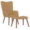 vidaXL Relaxing Chair with a Stool Brown Velvet