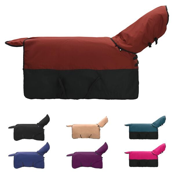 vidaXL Horse Blanket Bordeaux and Black 105 cm Polyester