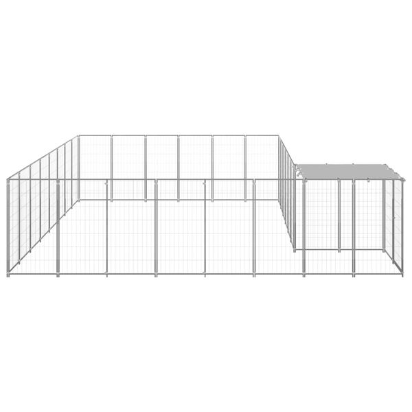 vidaXL Dog Kennel Silver 15.73 m&sup2; Steel