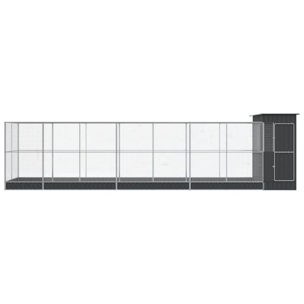 vidaXL Aviary with Extension Silver 830x203x216 cm Steel
