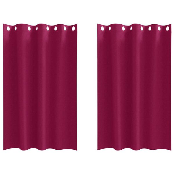 vidaXL Blackout Curtains with Rings 2 pcs Wine Red 175 x 140 cm