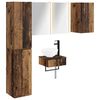 vidaXL Bathroom Furniture Set 5 pcs Old Wood Engineered Wood and Glass