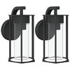 vidaXL Outdoor Wall Lights 2pcs Black Stainless Steel