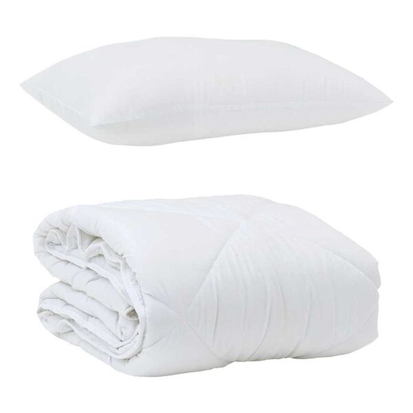 vidaXL Summer Duvet with Pillow 2 pcs White Microfiber