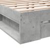 vidaXL Bed Frame with Drawers without Mattress Concrete Grey 120x200 cm