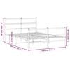 vidaXL Metal Bed Frame without Mattress with Footboard&nbsp;White 140x200cm