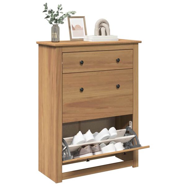 vidaXL Shoe Cabinet PANAMA 80x35x105 cm Solid Wood Pine