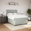 vidaXL Box Spring Bed with Mattress Light Grey 140x190 cm Velvet
