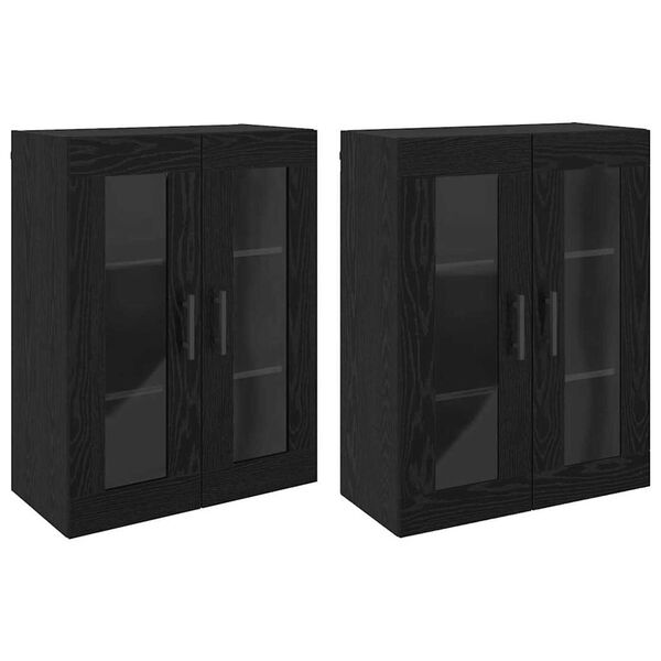 vidaXL Wall Mounted Cabinets 2 pcs Black oak 69.5 x 34 x 90 cm