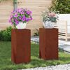 vidaXL Plant Stand 2 pcs Rusty 24 x 24 x 55 cm Weathering Steel