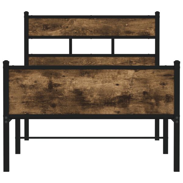 vidaXL Bed Frame without Mattress Smoked Oak 80x200 cm Engineered Wood
