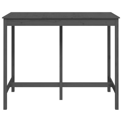 vidaXL Bar Table Grey 140x80x110 cm Solid Wood Pine