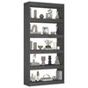 vidaXL Book Cabinet/Room Divider Grey 80x30x167.4 cm Solid Wood Pine