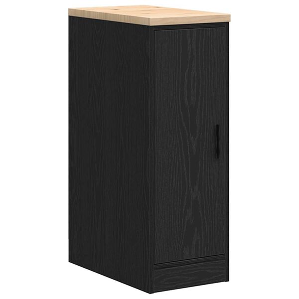 vidaXL Garage Storage Cabinet Black 30x51x85 cm Solid Wood Pine