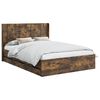 vidaXL Bed Frame with Storage and Headboard Smoked Oak 160 x 200 cm