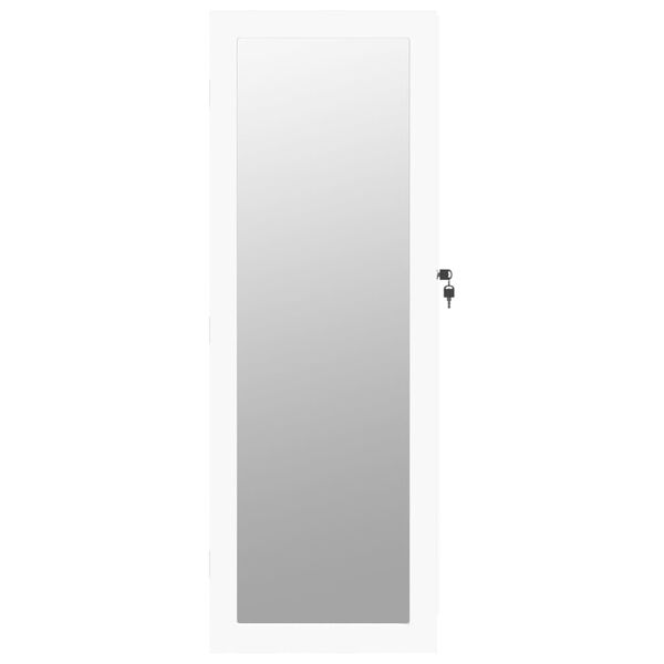 vidaXL Mirror Jewellery Cabinet Wall Mounted White 37.5x10x106 cm