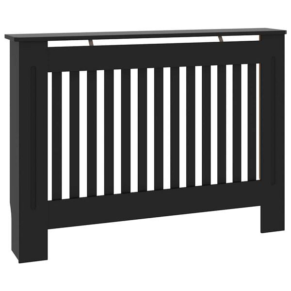 vidaXL Radiator Cover Black 112x19x81.5 cm MDF