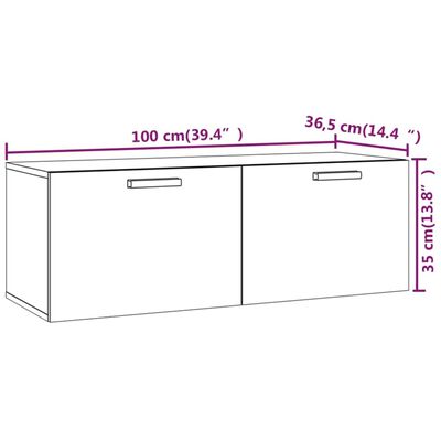 vidaXL Wall Cabinet Grey Sonoma 100x36.5x35 cm Engineered Wood