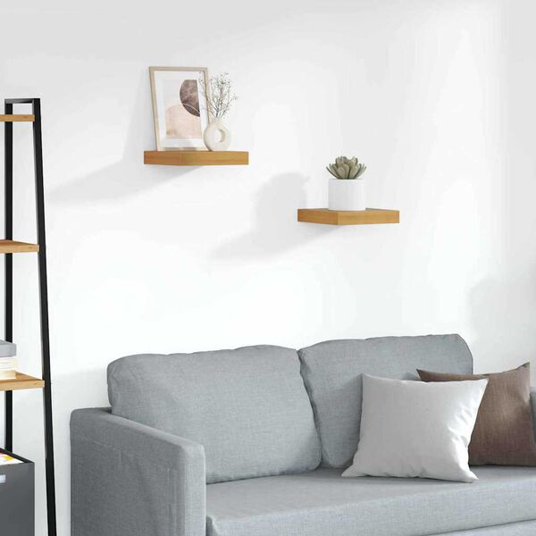 vidaXL Wall Shelf 2 pcs Brown 23 x 23.5 x 4 cm Engineered Wood