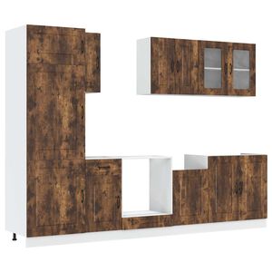 vidaXL 8 Piece Kitchen Cabinet Set Kalmar Smoked Oak Engineered Wood