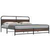 vidaXL Metal Bed Frame without Mattress Brown Oak 200x200 cm