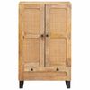 vidaXL Highboard with Drawer Brown 40 x 33 x 110 cm Solid Mango Wood