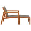 vidaXL Garden Chair with Footrest Grey Solid Eucalyptus Wood and Textilene