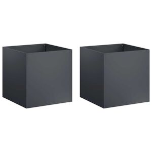 vidaXL Garden Planter 2 pcs Anthracite 45 x 45 x 45 cm