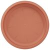 vidaXL Round Flower Tray 24 pcs Brick Red &Oslash; 21.5 x 2.5 cm Plastic